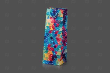 картинка Пакет ламинированный под бутылку 35*12*12см Нейтральный Мозайка 12шт Мир упаковки