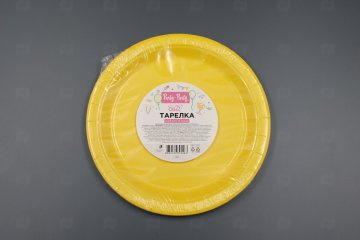 картинка Набор тарелок бумажных желтый d-230мм Party-Party day 6шт Мир упаковки