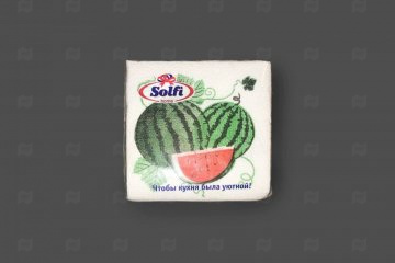 Купить Салфетки бумажные 24*24см 1сл Арбуз 50шт Solfi. Мир упаковки