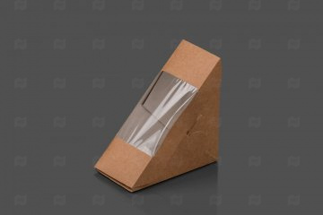 Купить Упаковка для сэндвича CSB-70 (125*125*70) крафт картон (500 шт). Мир упаковки
