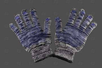 картинка Перчатки черные двойные с покрытием ПВХ 1пара Мир упаковки