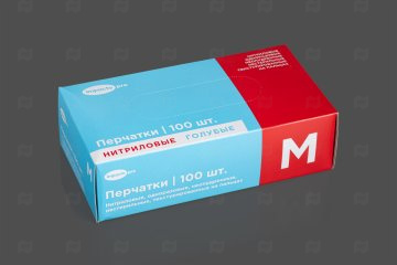 картинка Перчатки нитриловые голубые M 100шт Impacto pro Мир упаковки