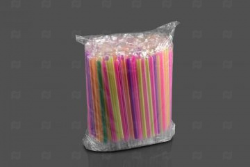 Купить Трубочки д/кокт. 10х21см цветные (неоновые) (250 шт.) прямые . Мир упаковки