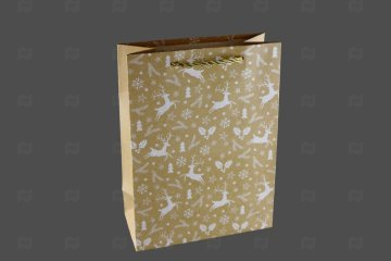 картинка Пакет ламинированный 24*18*8,5см Белый орнамент НГ SCC456-ABCD  Мир упаковки