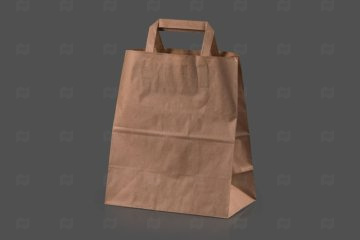 картинка Пакет бум с плоскими ручками крафт 240*140*280мм 70гр/м2 Мир упаковки