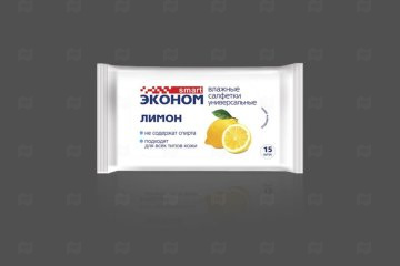 картинка Салфетки влажные 15шт универсальные Smart Эконом Лимон Мир упаковки