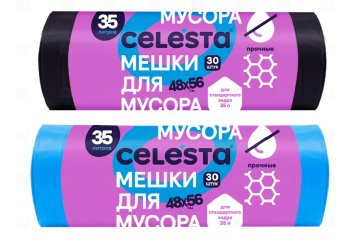картинка Мешки для мусора прочные 7мк 35л 30шт CELESTA Мир упаковки