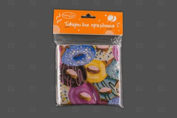 картинка Салфетки бумажные 24*24см 2сл Пончики 12шт ПатиБум Мир упаковки