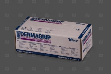 картинка Перчатки латексные HIGH RISK голубые S 50шт DERMAGRIP Мир упаковки