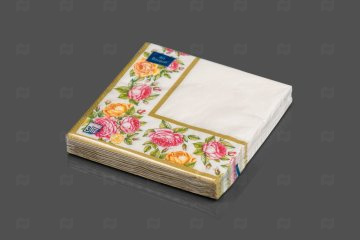 картинка Салфетки бумажные 33*33см 3сл Скатерть с розами 20шт Art Bouquet Мир упаковки