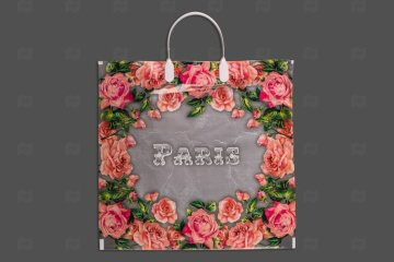 картинка Пакет с пластиковой ручкой 37*34см 80мк Сады Парижа Мир упаковки