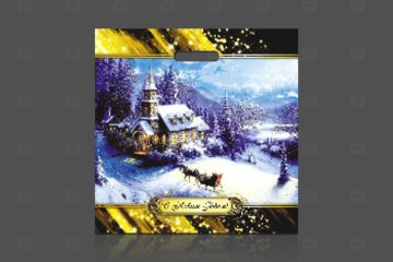 картинка Пакет с вырубной ручкой 44*44см 70мк Ночка НГ 50шт Мир упаковки