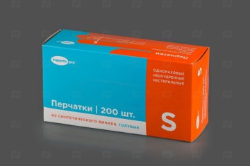 картинка Перчатки синтетический винил голубые S 200шт ImpactoPro Мир упаковки