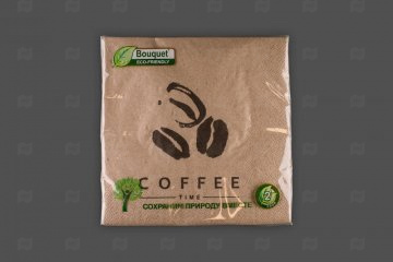 картинка Салфетки Bouquet eco-friendly 2- сл 330х330 (25 шт) Coffee Time крафт арт. 37884 Мир упаковки