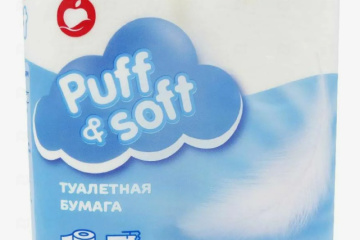 картинка Бумага туалетная 2сл белая 4рул Puff&Soft  Мир упаковки