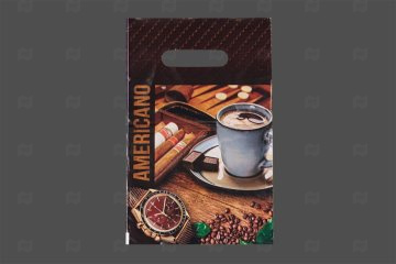 картинка Пакет с вырубной ручкой 20*30см 30мк Американо 100шт Мир упаковки