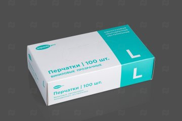 картинка Перчатки виниловые прозрачные L 100шт Impacto pro  Мир упаковки