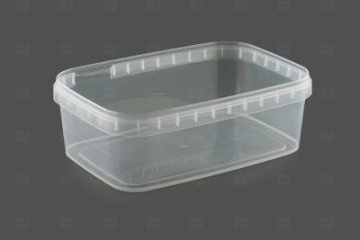 картинка Банка ПП 1000мл прямоугольная прозрачная 191*129*60мм б/крышки с к/замком (24шт) В Мир упаковки