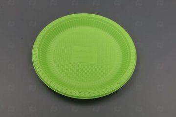 картинка Тарелка закусочная кукурузный крахмал d-230мм зеленая 50шт Мир упаковки