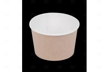 картинка Контейнер бум б/крышки 300мл 79/100*65мм крафт/белый ROUND BOWL 300 Мир упаковки