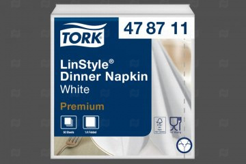 Купить 478711-40 Салфетки обеденные Tork Linstyle DinnerNap whi 4F белые 50/12. Мир упаковки