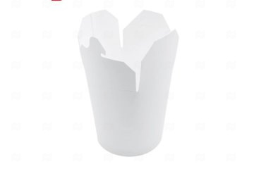 картинка Контейнер бумажный WOK 500мл белый круглое дно 35шт Мир упаковки