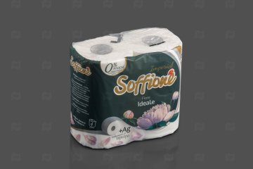 картинка Бумага туалетная 4сл белая 4рул Soffione Imperial Fiore Ideale растворимая втулка Мир упаковки