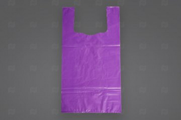Купить Пакеты "майка" 30+17х55 35мк ПСД (30 шт.) с блеском фиолетовая. Мир упаковки