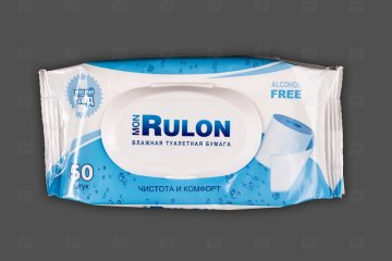картинка Бумага туалетная влажная  с клапаном 50шт Mon Rulon Мир упаковки