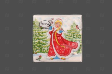 картинка Салфетки бумажные НГ 24*24см 1сл Снегурочка Design 40шт Desna Мир упаковки