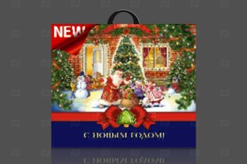 картинка Пакет с петлевой ручкой 44*44см 70мк Зимнее чудо НГ 25шт Мир упаковки