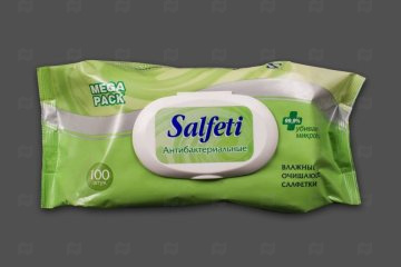 картинка Салфетки влажные 100шт антибактериальные клапаном Salfeti Antibac  Мир упаковки