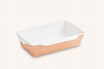 картинка Контейнер бум б/крышки 800мл 186/209*105/127*55мм крафт картон OpSalad 400шт Мир упаковки