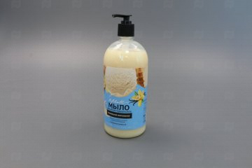 картинка Мыло-крем жидкое Антибактериальное 1 л Ванильное мороженое с дозатором "RAIN" Мир упаковки