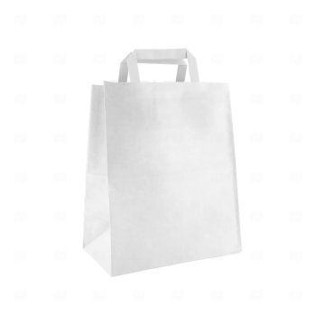 картинка Пакет бум с плоскими ручками белый 240*140*280мм Мир упаковки