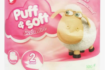 картинка Бумага туалетная 2сл белая 4рул Puff&Soft Exclusive Мир упаковки