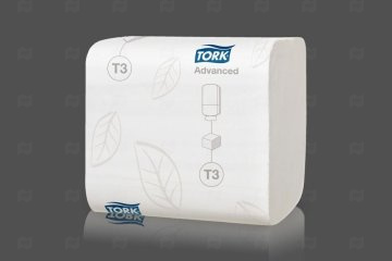 картинка Бумага туалетная листовая  белая 2сл 242шт Tork Premium Т3 Мир упаковки
