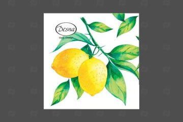 картинка Салфетки бумажные 24*24см 1сл Лимон Design 40шт Desna Мир упаковки