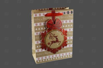 картинка Пакет ламинированный 24*18*8см Красные бирки НГ SCW700-ABCD Мир упаковки