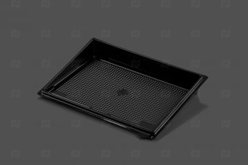 картинка Контейнер д/суши СП-24 235*162*32мм б/крышки черный ПЭТ Мир упаковки