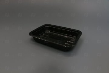 картинка Лоток под запайку ПП с ребрами 187*137*36мм 600мл черный Мир упаковки
