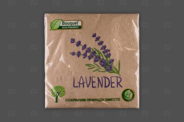 картинка Салфетки бумажные 33*33см 2сл Лаванда 25шт Bouquet eco-friendly Мир упаковки