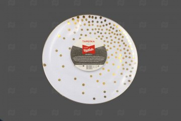 картинка Тарелка конфетти Sinior Banketto, белый, пластик, 26 см, 3шт.  Мир упаковки