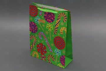 картинка Пакет ламинированный 40*31,5*12см Новогодние узоры НГ SCW433-ABCD Мир упаковки