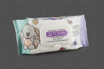 картинка Салфетки влажные 120шт детские с клапаном Freshland с Д-пантенолом Мир упаковки