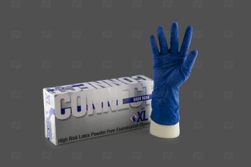 картинка Перчатки латексные HIGH RISK синие XL 50шт CONNECT Мир упаковки
