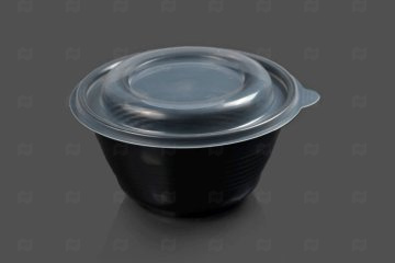 картинка Контейнер ПР-МС-500 500мл 144*52мм б/крышки черный ПП Мир упаковки