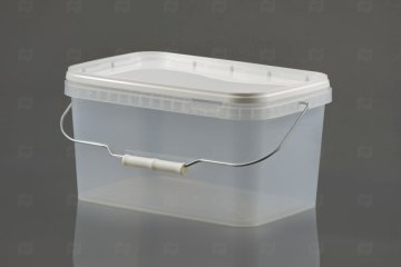картинка Ведро 5,8л прямоугольное прозрачное 293*198*151мм б/крышки с к/замком с металл ручкой АУ Мир упаковки