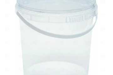 картинка Ведро 1,1л круглое прозрачное d-130 б/крышки с к/замком с пласт ручкой НЗПТ Мир упаковки