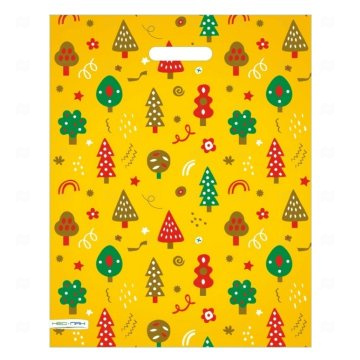 картинка Пакет с вырубной ручкой 30*40см 60мк Поляна НГ 25шт Мир упаковки